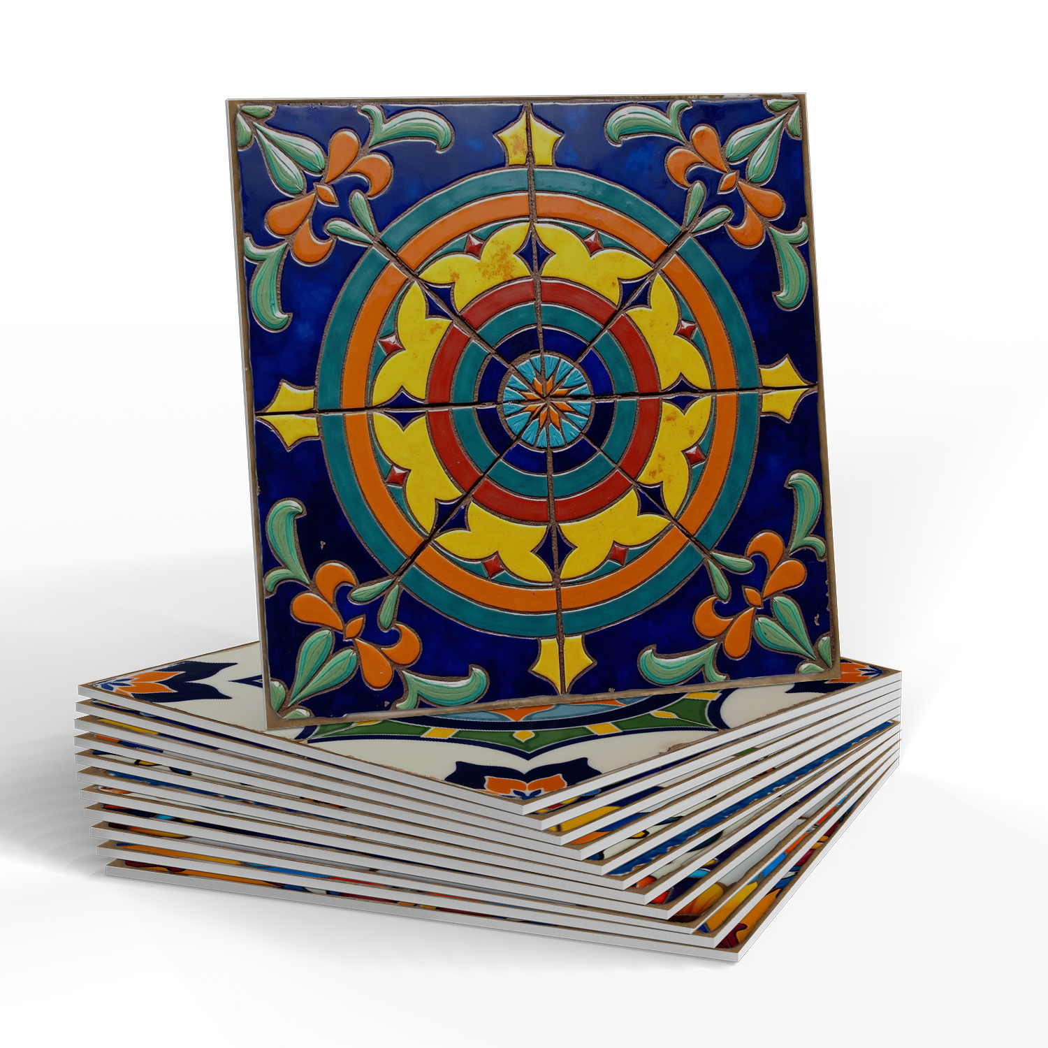 Bunte Talavera-Fliesen-Wandaufkleber aus PET-Schaum - image 8