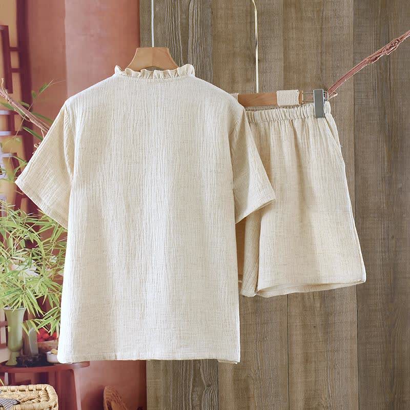 Passende minimalistische Pyjama-Schlafanzüge aus Baumwollleinen - image 5