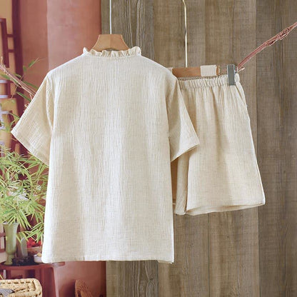 Passende minimalistische Pyjama-Schlafanzüge aus Baumwollleinen - image 5