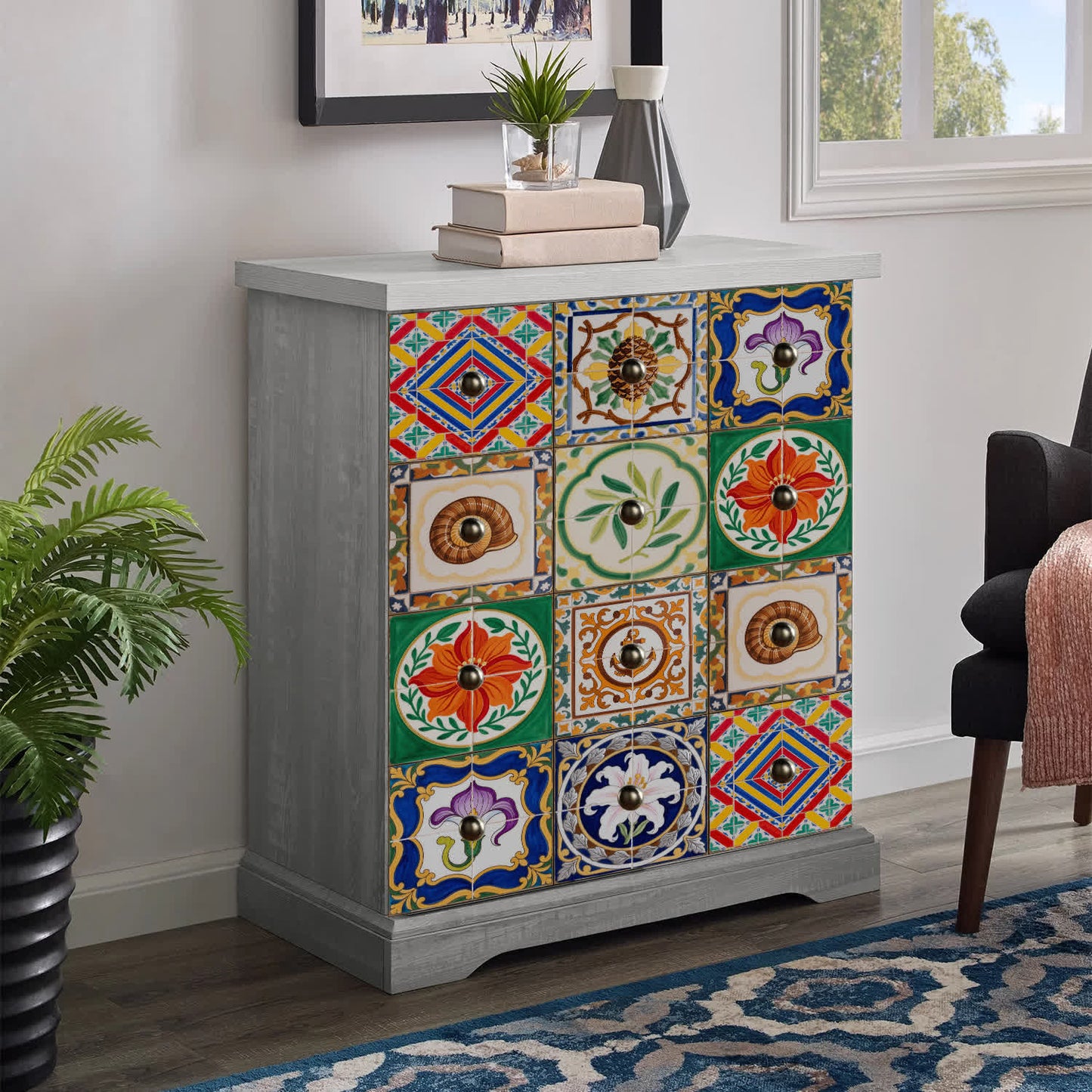 Vintage Talavera PET-Schaumfliesen-Wandaufkleber - image 4