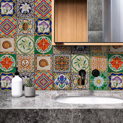 Vintage Talavera PET-Schaumfliesen-Wandaufkleber - image 1
