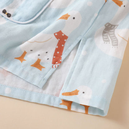 Baumwollgaze-Kimono-Pyjama mit Cartoon-Gans - image 10
