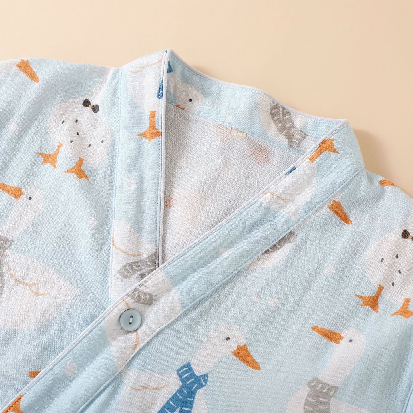 Baumwollgaze-Kimono-Pyjama mit Cartoon-Gans - image 4