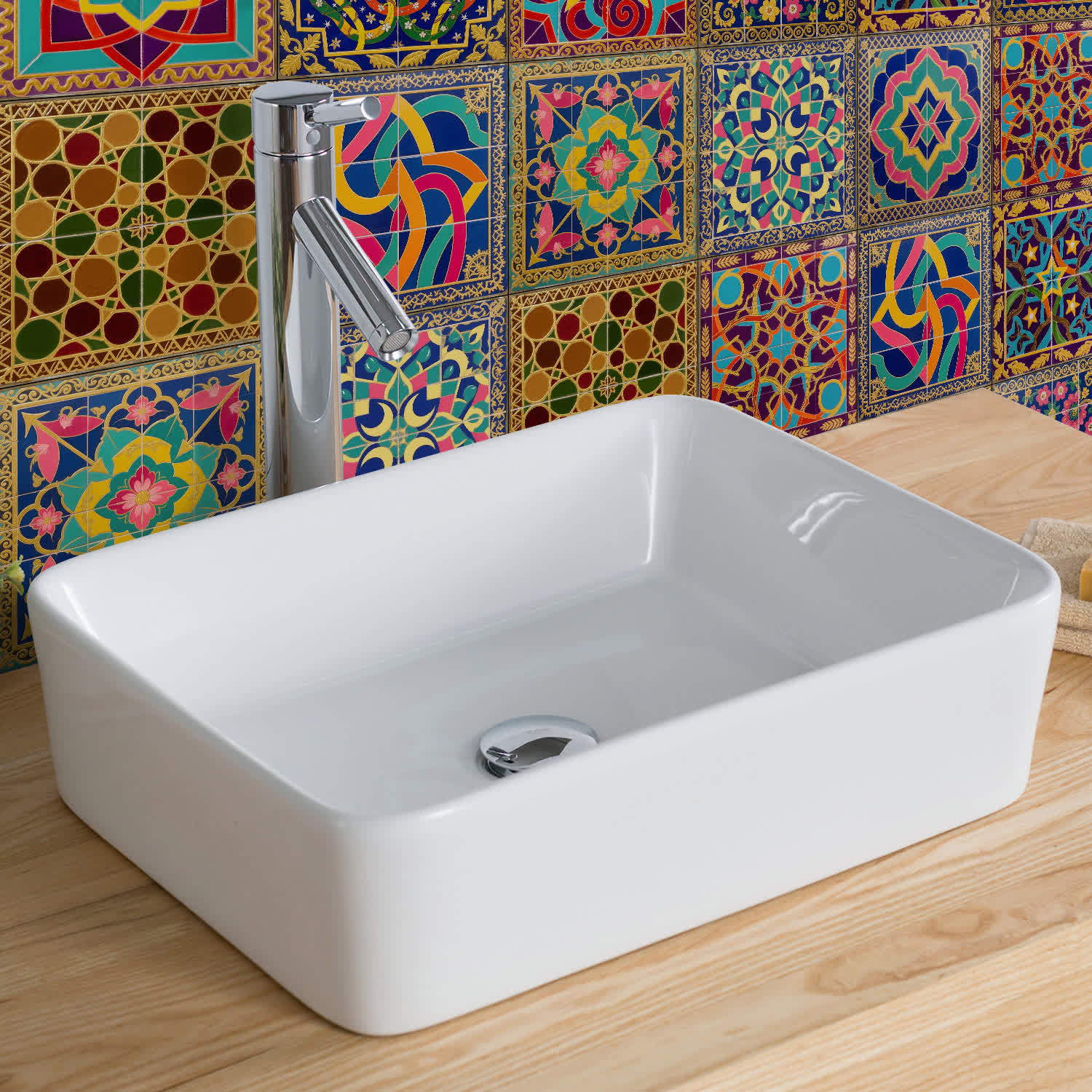 Abziehen und Aufkleben – Boho-Wandaufkleber mit wasserfesten Fliesen - image 5