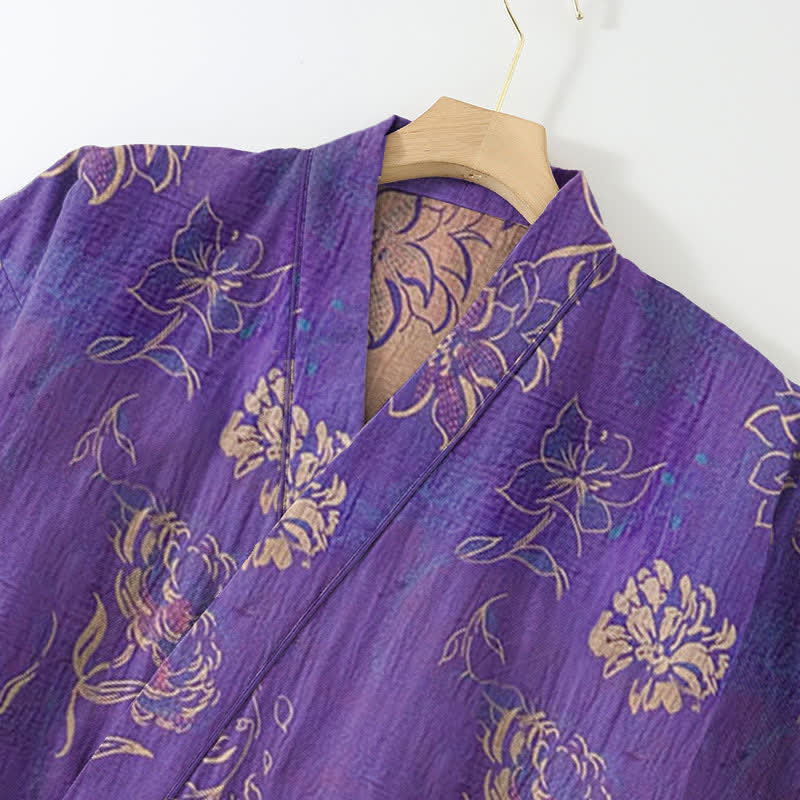 Peony – Loungewear-Set aus Baumwollgaze-Kimono - image 2