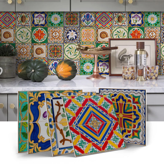 Vintage Talavera PET-Schaumfliesen-Wandaufkleber - image 0