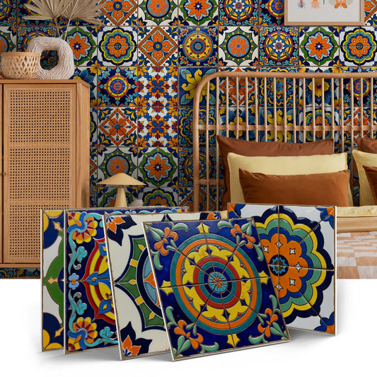Bunte Talavera-Fliesen-Wandaufkleber aus PET-Schaum - image 0