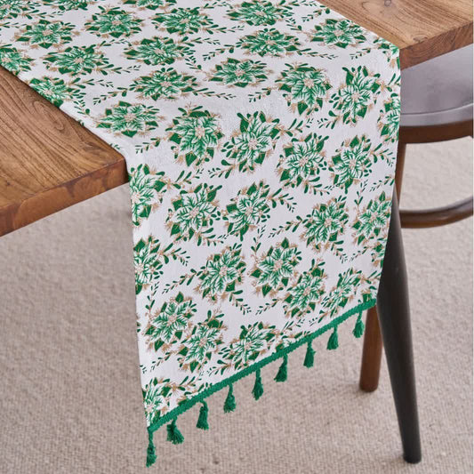 Weihnachtlicher Tischläufer mit Edelweiß-Blumenmuster - 33cm x 275cm - image 0