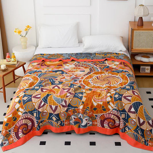 Steppdecke aus Baumwollgaze-Musselin im Bohème-Stil - 200cm x 230cm - image 0