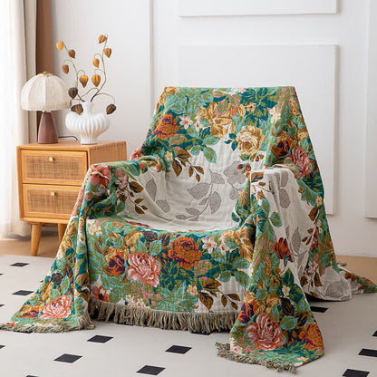 Wonderland Flower Quilt aus natürlicher Baumwolle mit Quasten - image 2
