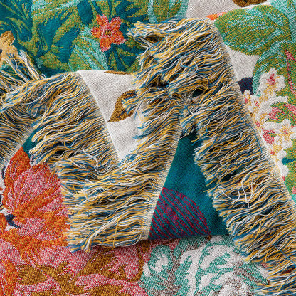Wonderland Flower Quilt aus natürlicher Baumwolle mit Quasten - image 6