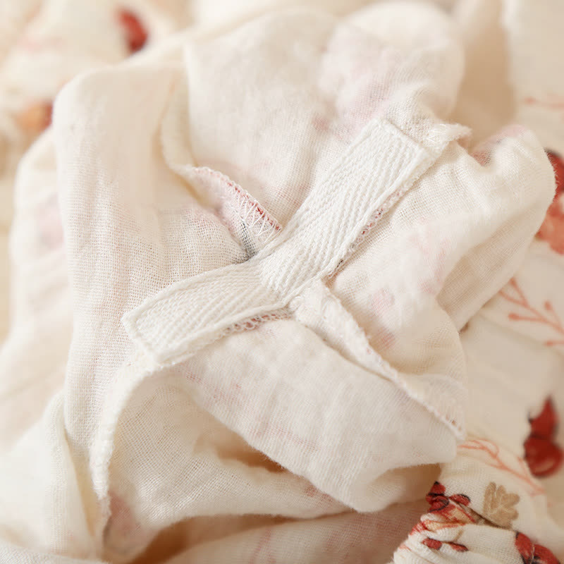 Kimono-Pyjama aus Baumwollgaze mit Kirsch- und Pilzmotiv - image 4