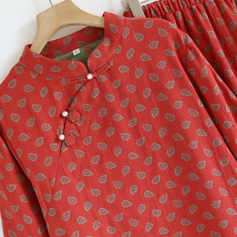 Paisley-inspirierter Jacquard-Pyjama aus Baumwollgaze - image 3