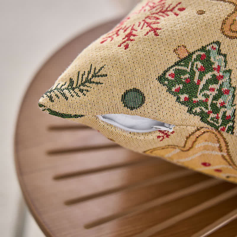 Weihnachts-Lebkuchenmann-Jacquard-Überwurfkissen - image 1