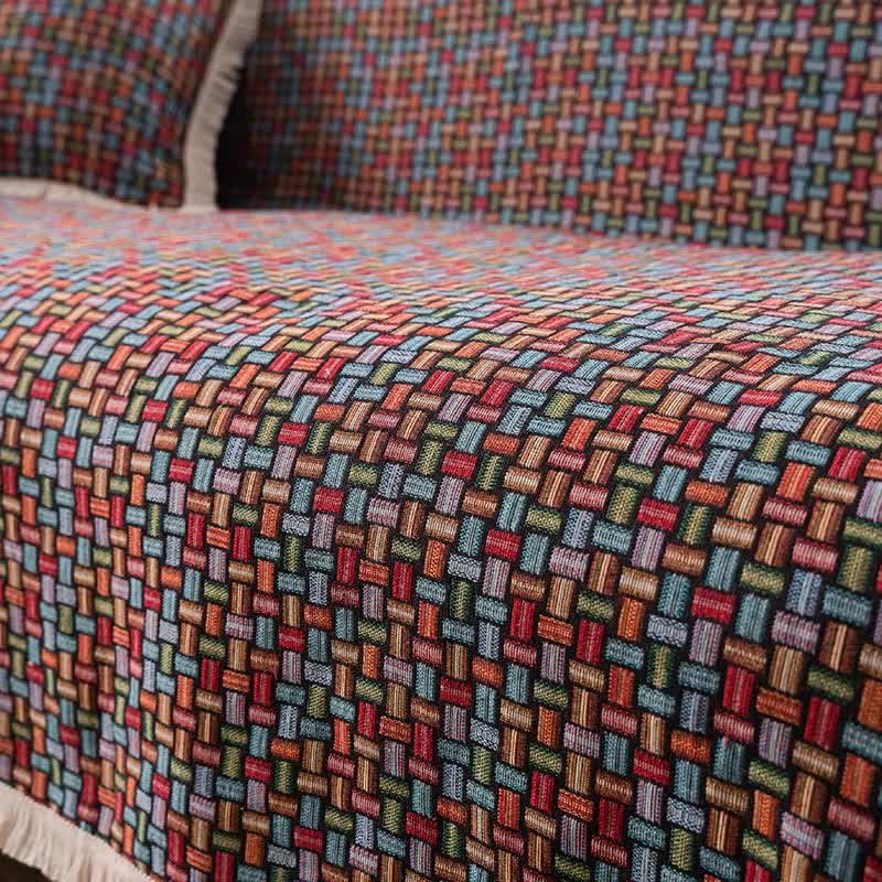 Bunte geometrische Knoten-Sofa-Überwurfdecke - image 5