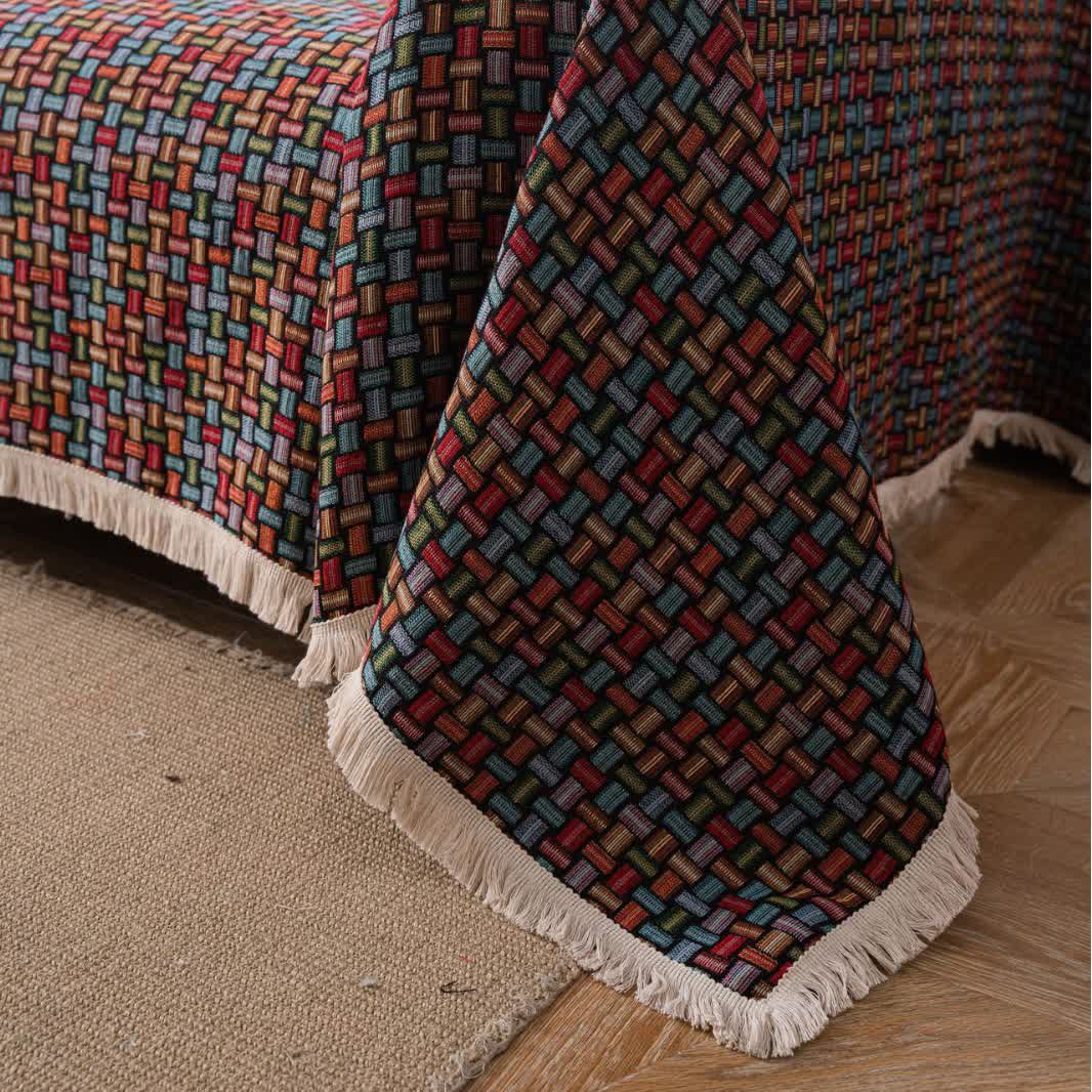 Bunte geometrische Knoten-Sofa-Überwurfdecke - image 4