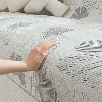 Sofaschoner aus Eisseide mit Ginkgoblättern - image 2