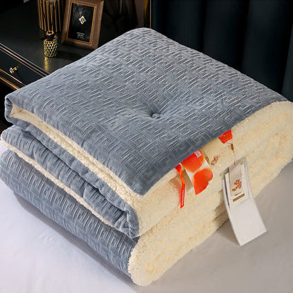 Sherpa-Überwurfdecke mit geometrischer Prägung - image 8