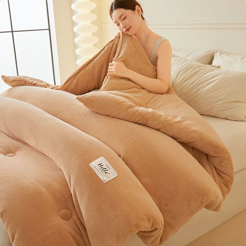 Einfache, einfarbige, warme Plüschdecke - image 3