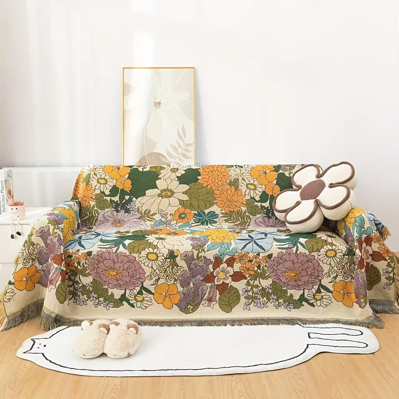 Sofadecke mit üppigen Blumen - 180cm x 340cm - image 0