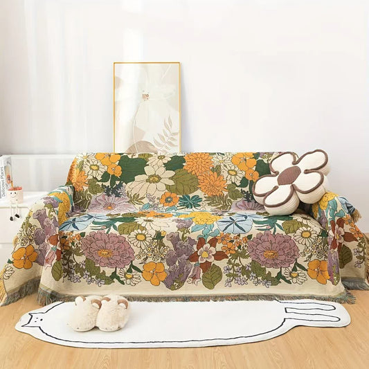 Sofadecke mit üppigen Blumen - 180cm x 340cm - image 0