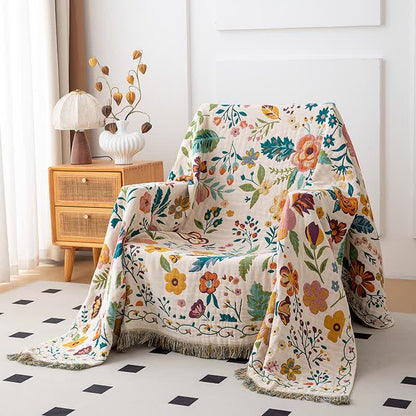 Bunte Baumwoll-Quastendecke mit Blumenblättern - image 1