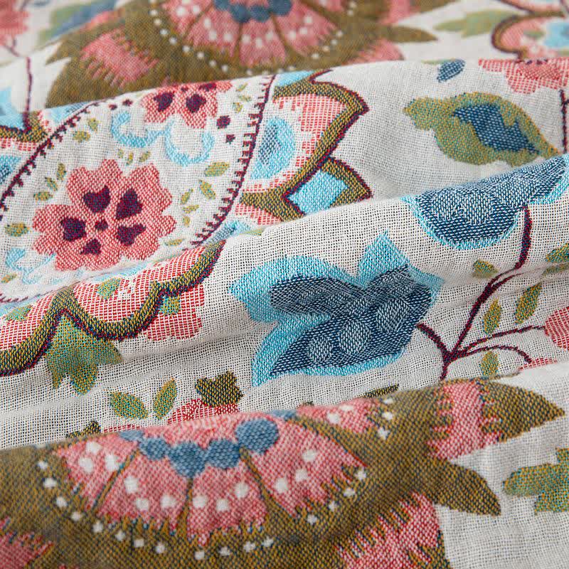 Steppdecke aus Baumwollgaze mit ethnischem Paisley-Blumenmuster - image 5
