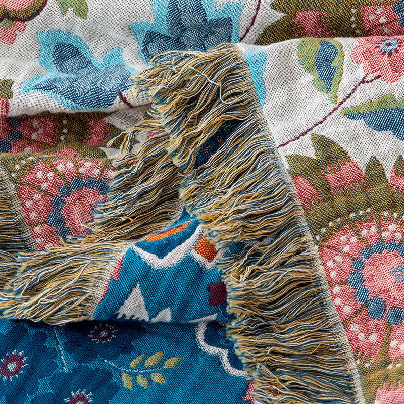 Steppdecke aus Baumwollgaze mit ethnischem Paisley-Blumenmuster - image 6