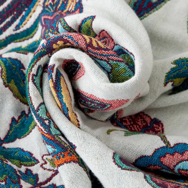 Quilt mit Quasten aus Baumwollgaze mit fliegendem Vogel - image 4