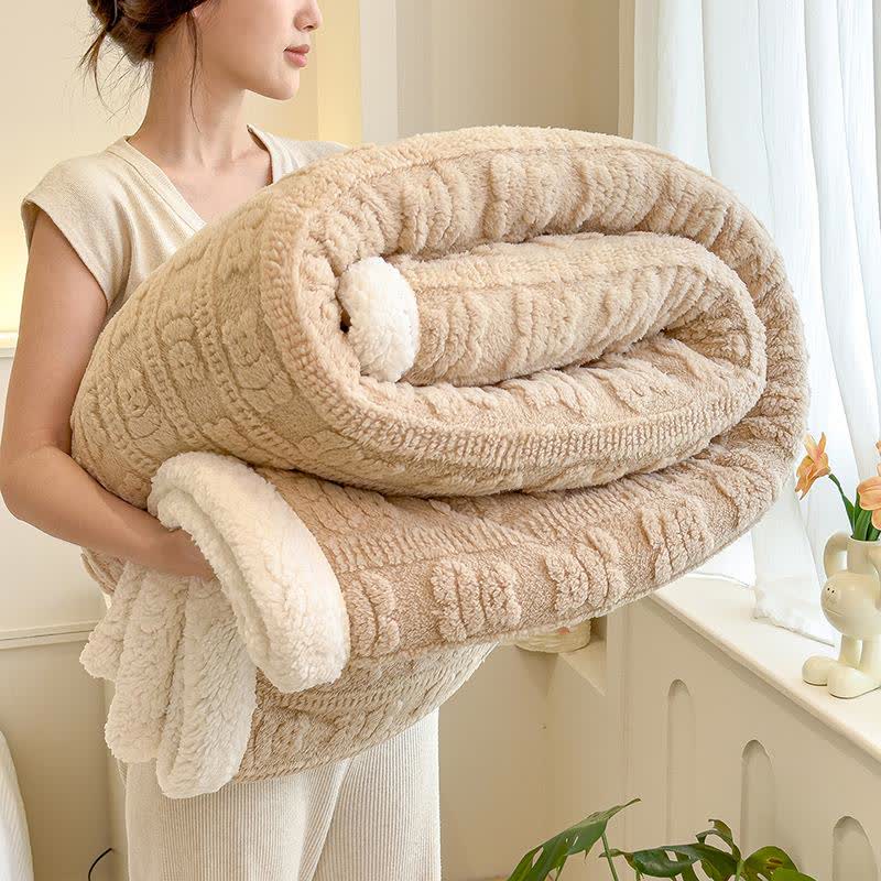 Strukturierte Überwurfdecke mit Bärenstreifen - Khaki - 200cm x 230cm - image 7