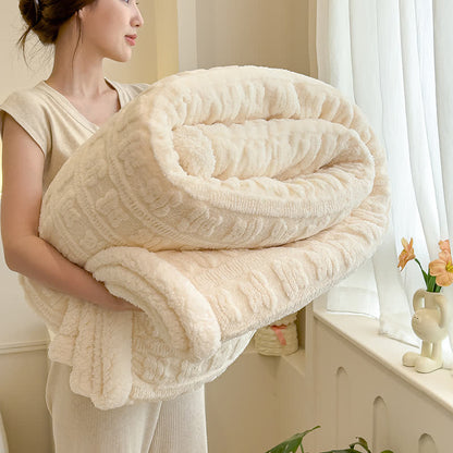 Strukturierte Überwurfdecke mit Bärenstreifen - Beige - 200cm x 230cm - image 9