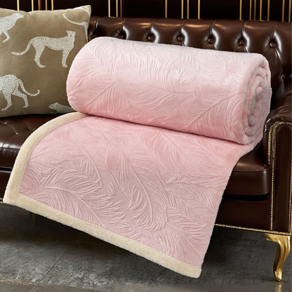 Warme Überwurfdecke mit Blattstruktur - Rosa - 200cm x 230cm - image 13