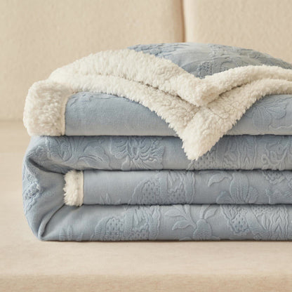 Warme Jacquard-Überwurfdecke mit floraler Textur - image 3