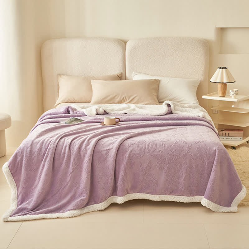 Warme Jacquard-Überwurfdecke mit floraler Textur - image 3