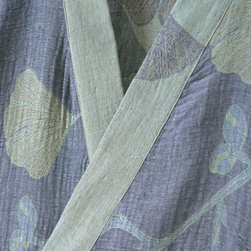 Kimono-Bademantel aus Bio-Baumwolle mit Ginkgoblatt - image 4
