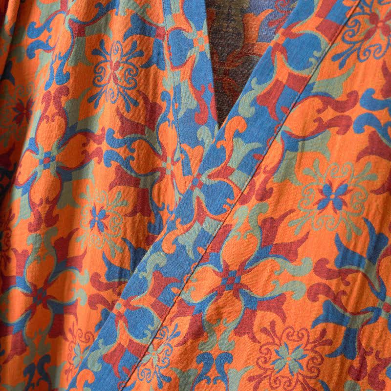 Kimono-Bademantel aus Baumwolle mit geometrischem Retro-Muster - image 11
