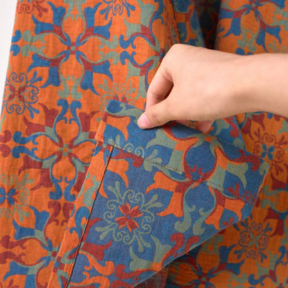 Kimono-Bademantel aus Baumwolle mit geometrischem Retro-Muster - image 17