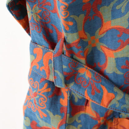 Kimono-Bademantel aus Baumwolle mit geometrischem Retro-Muster - image 7