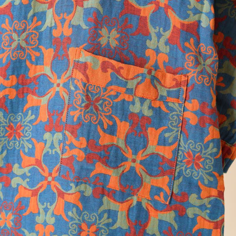 Kimono-Bademantel aus Baumwolle mit geometrischem Retro-Muster - image 8