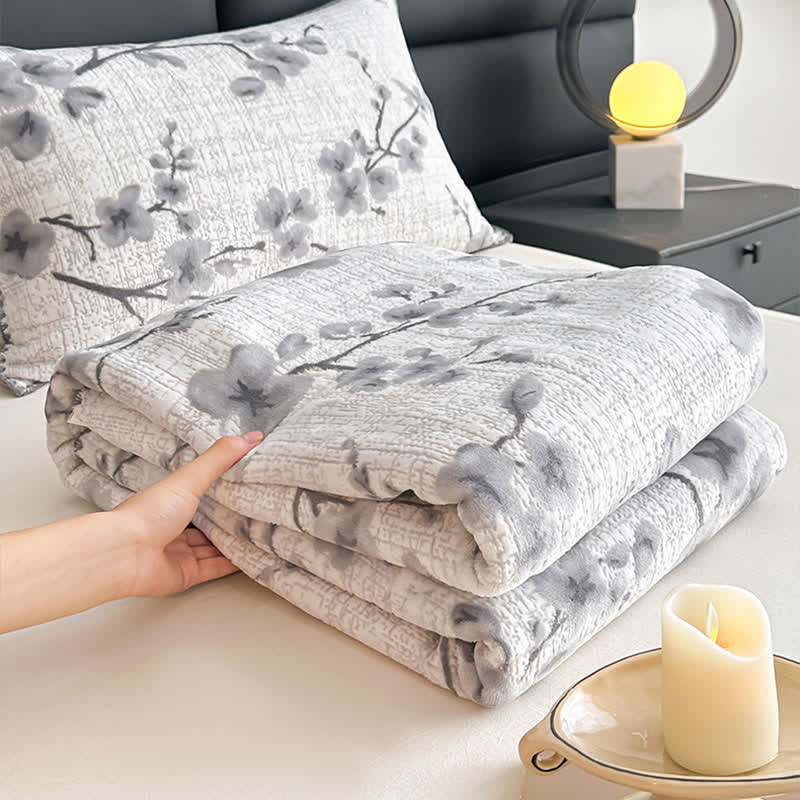 Jacquard-Überwurfdecke mit Pflaumenblütenmuster - image 7