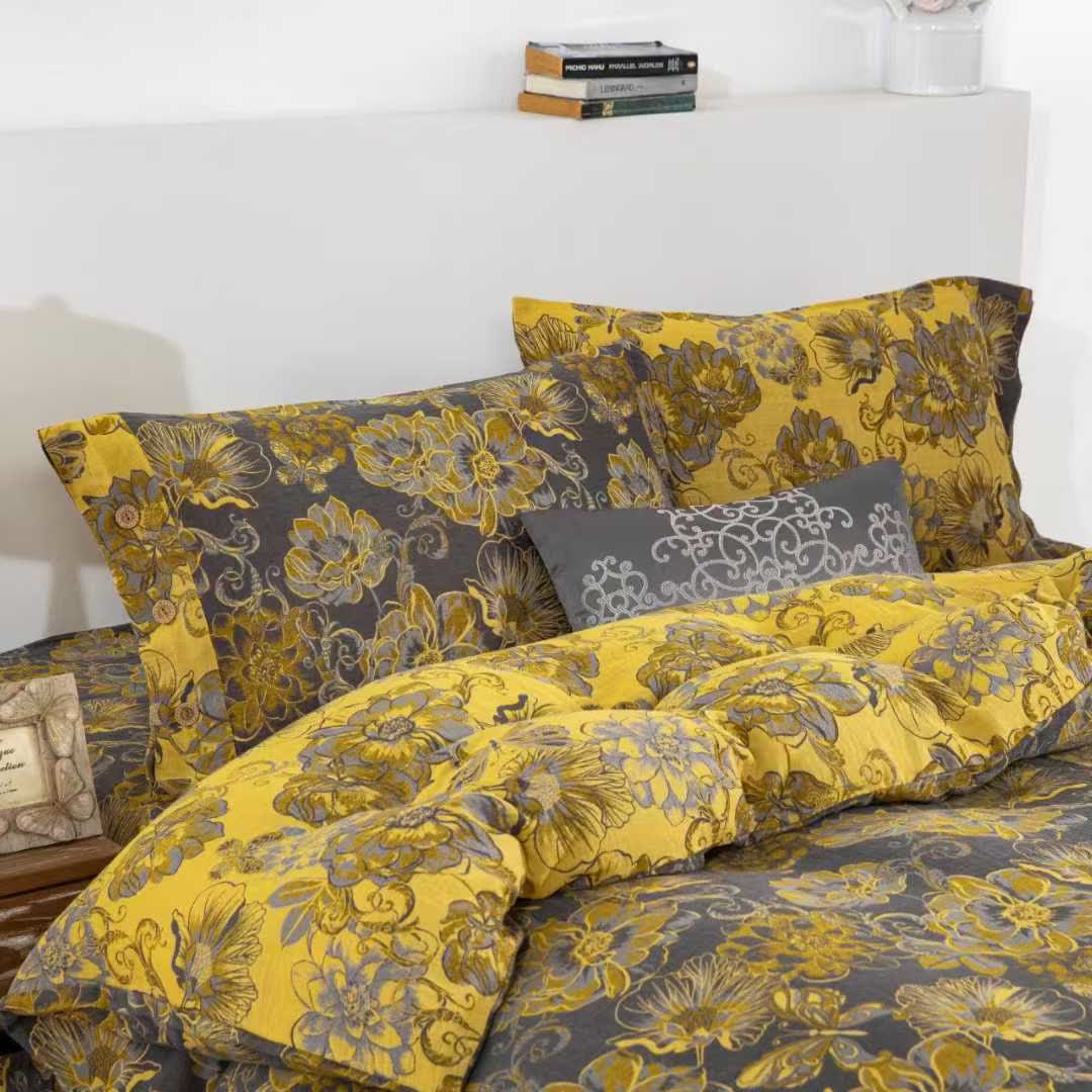Bettwäscheset aus Baumwollgaze mit Blumenmuster und Schmetterlingen (4-teilig) - image 10