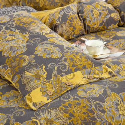 Bettwäscheset aus Baumwollgaze mit Blumenmuster und Schmetterlingen (4-teilig) - image 12