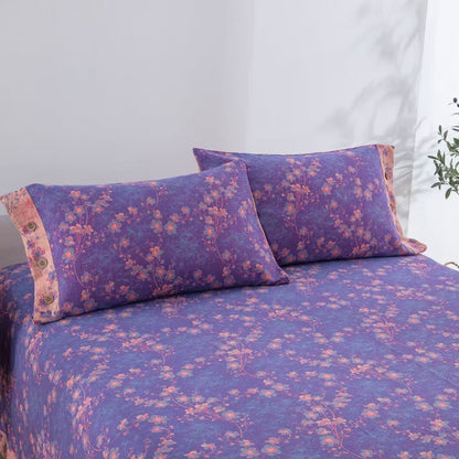 Wendebettwäscheset aus Baumwollgaze mit Blumenmuster (4-teilig) - image 4