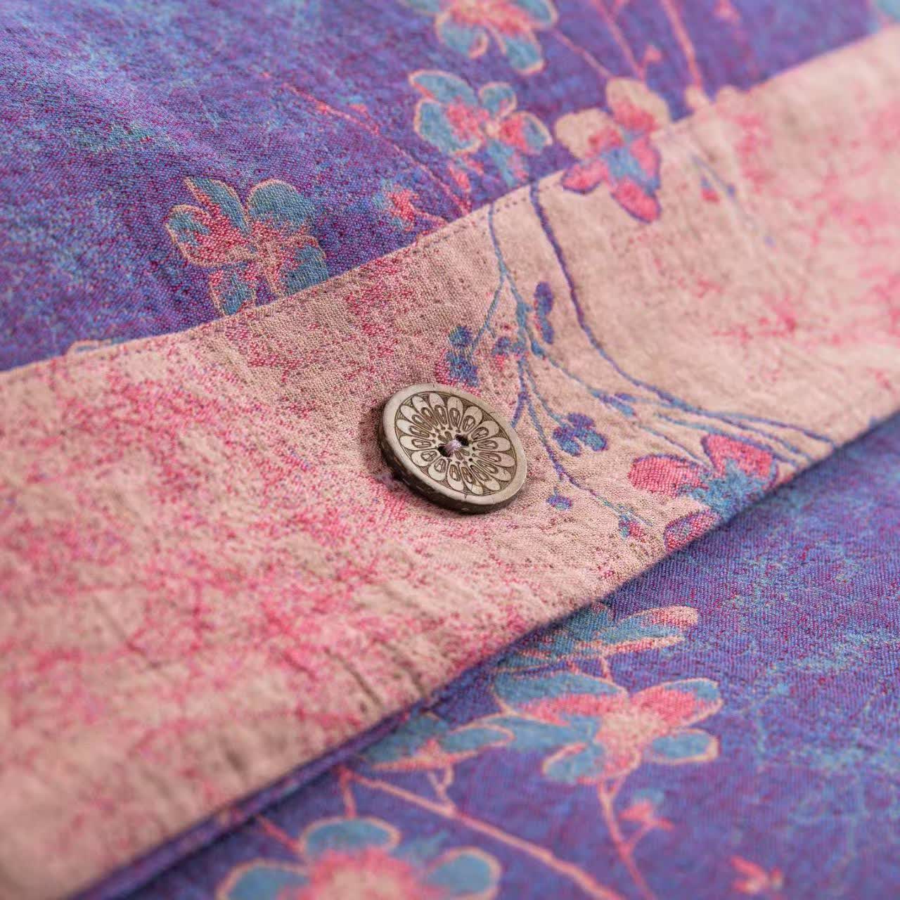 Wendebettwäscheset aus Baumwollgaze mit Blumenmuster (4-teilig) - image 7