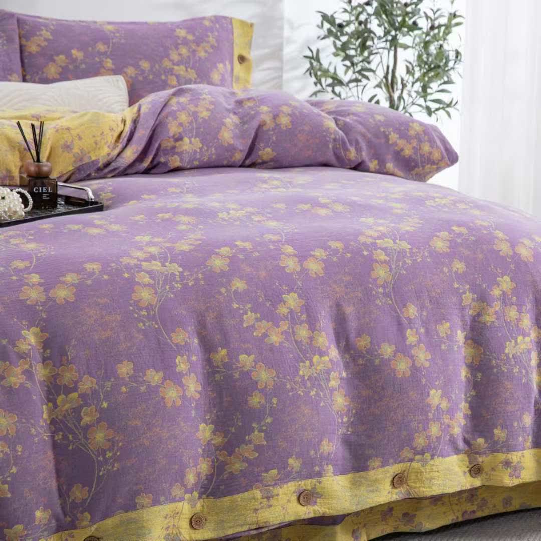 Wendebettwäscheset aus Baumwollgaze mit Blumenmuster (4-teilig) - image 12