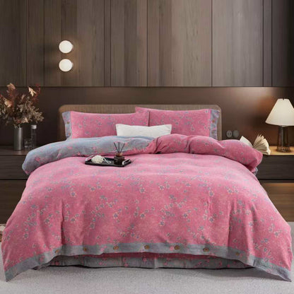 Wendebettwäscheset aus Baumwollgaze mit Blumenmuster (4-teilig) - Rosa - 220cm x 240cm - image 9