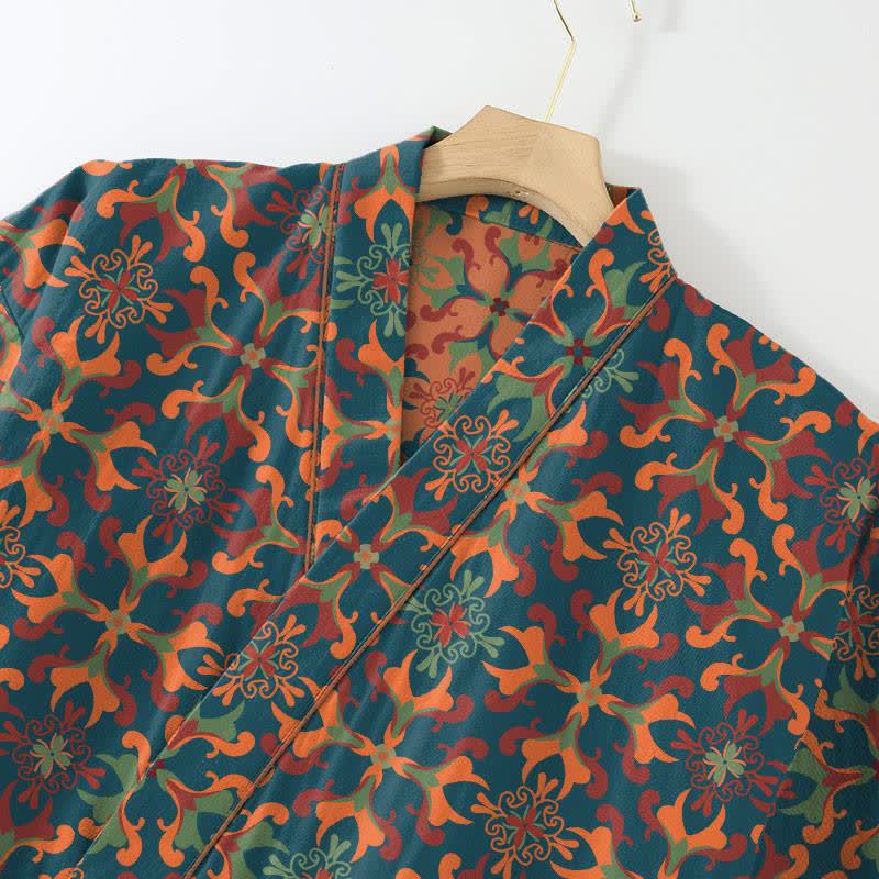Loungewear-Set aus Baumwoll-Kimono mit geometrischem Muster - image 3
