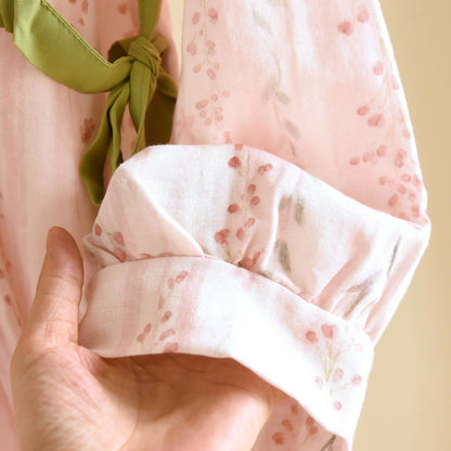 Rosa gestreiftes Kimono-Loungewear-Set mit Blumenmuster - image 6