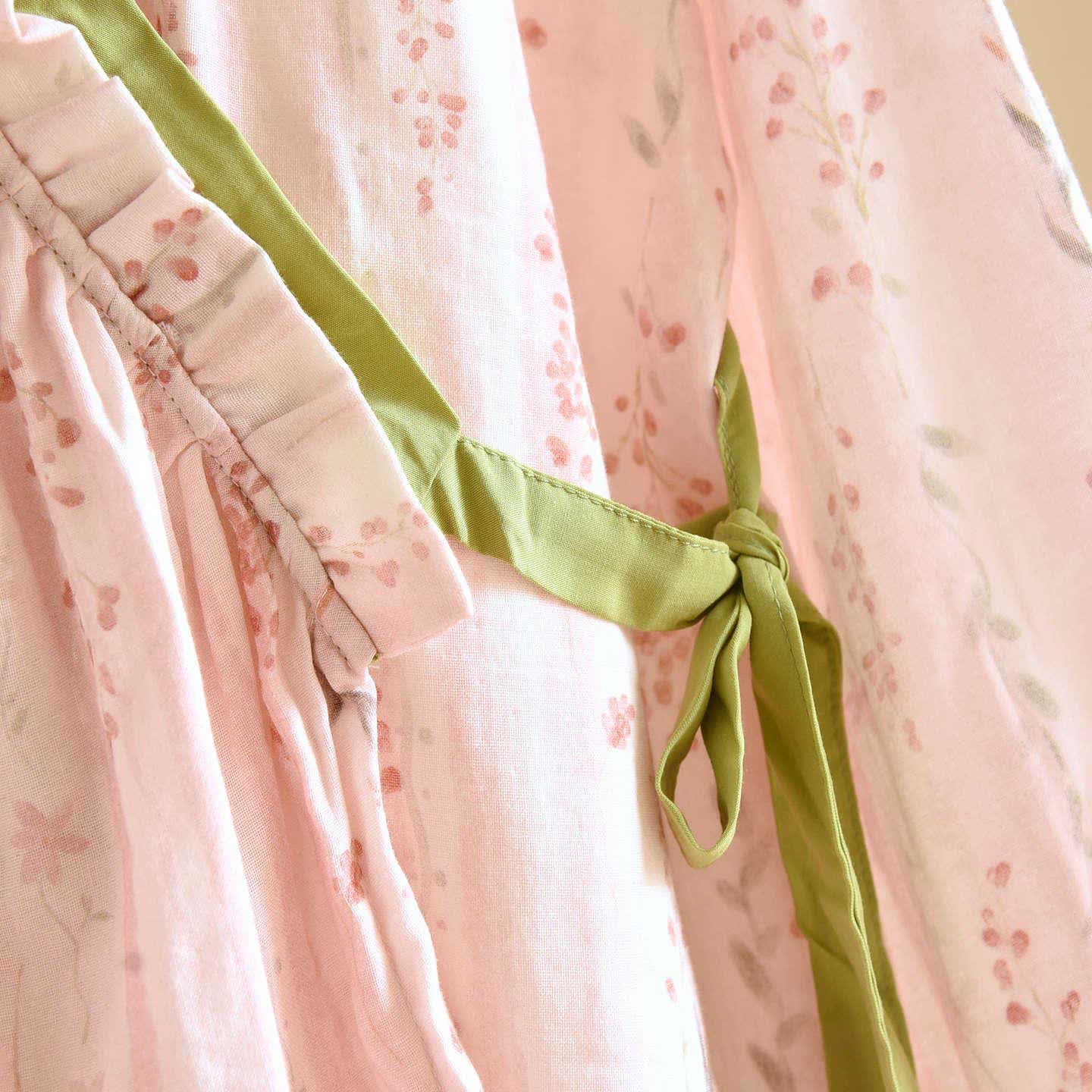 Rosa gestreiftes Kimono-Loungewear-Set mit Blumenmuster - image 4