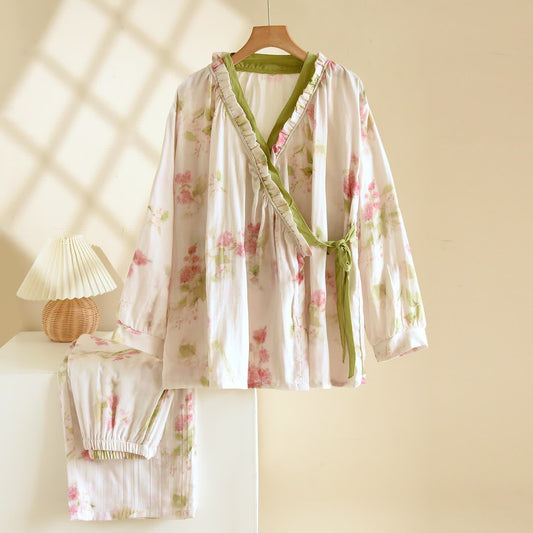 Ink Peony Kimono-Loungewear-Set - XL - image 0